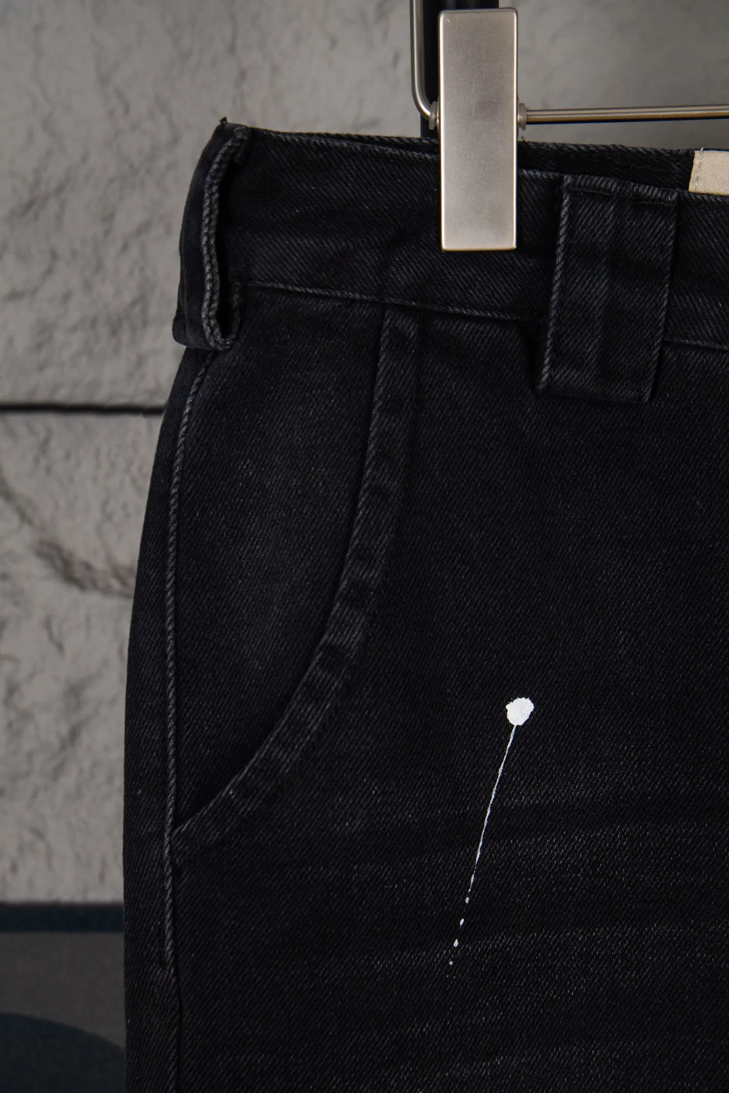 Style number: M460 P250 Top heavy industry GALLERY DEPT. Spliced ​​ink splash back logo washed retro jeans men and women high street splash ink pants micro-flared casual trousers trendy couple same style Size: 28 30 32 34 36 (corresponds to S M L XL XXL)